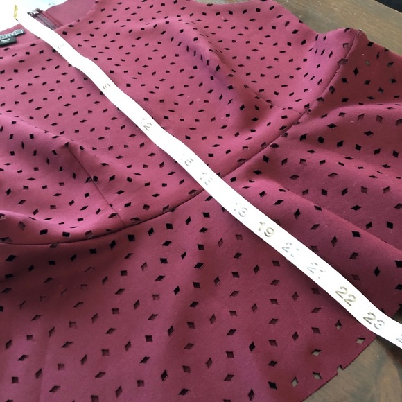 Maroon Cutout Peplum - Picture 7 of 7